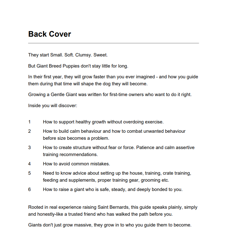 Growing a Gentle Giant