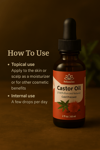Forceup organic castor oil bottle with clear liquid, showcasing the label and cap design against a neutral background.
