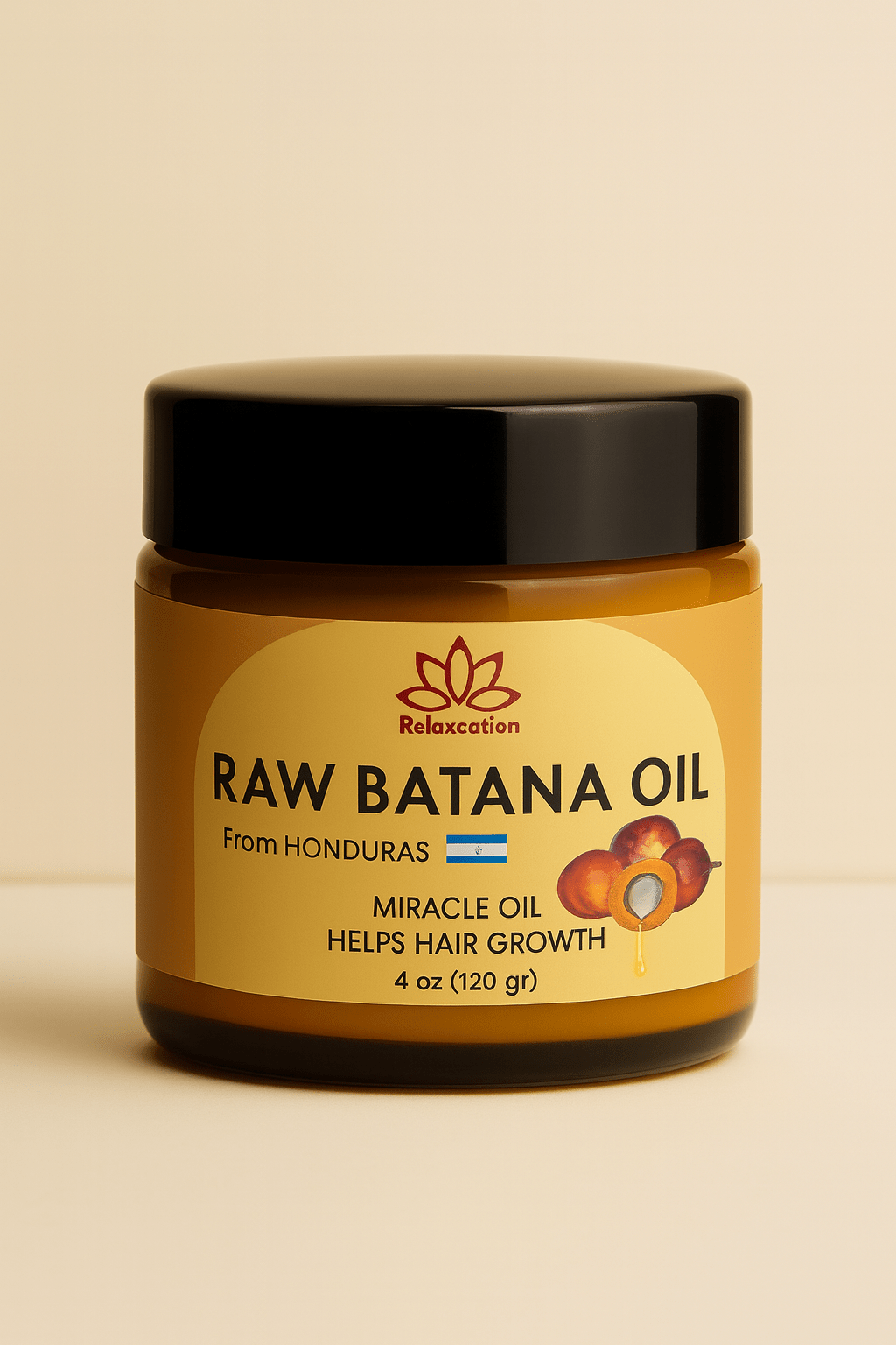 Raw Batana Oil by Forceup in a clear bottle, showcasing its rich, golden color and natural texture.